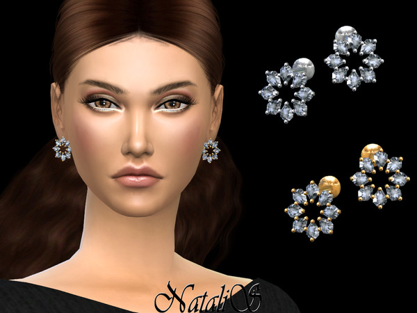 Sims 4 Winter star stud earrings by NataliS at TSR