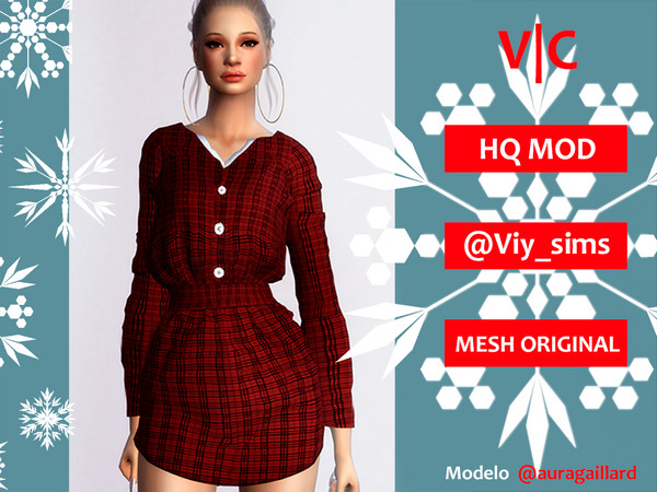 Sims 4 Dress Christmas II V|C by Viy Sims at TSR