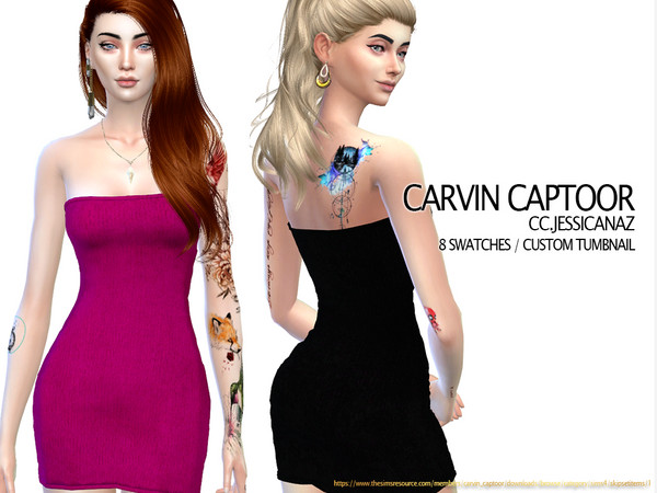 Sims 4 Jessicanaz short dress by carvin captoor at TSR