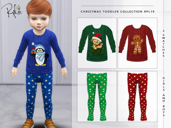 Sims 4 Christmas Toddler Collection RPL19 by RobertaPLobo at TSR