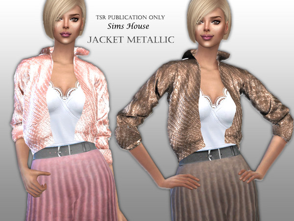 Sims 4 Jacket Metallic by Sims House at TSR