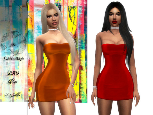Sims 4 2019 Dress by Camuflaje at TSR