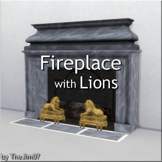 Sims 4 Fireplace with Lions by TheJim07 at Mod The Sims