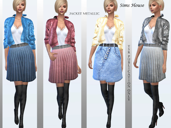 Sims 4 Jacket Metallic by Sims House at TSR