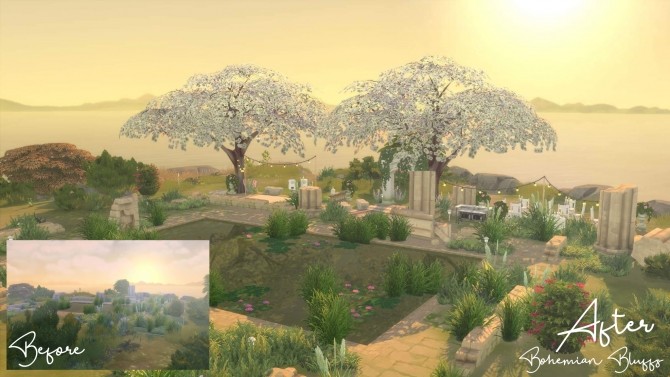 Sims 4 Bohemian Bluffs Outdoor Wedding Venue by Lahawana at Mod The Sims