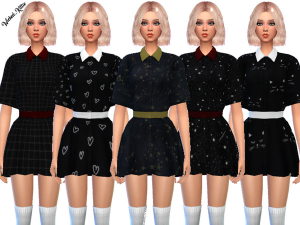 Sims 4 Cutesy Shirt Dress by Wicked Kittie at TSR