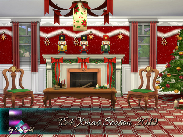 Sims 4 TS4 Xmas Season 2019 walls by emerald at TSR