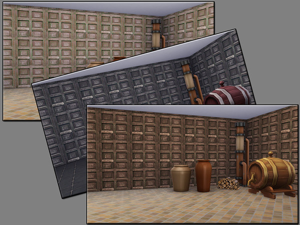 Sims 4 MB Solid Siding Coffered Wall by matomibotaki at TSR