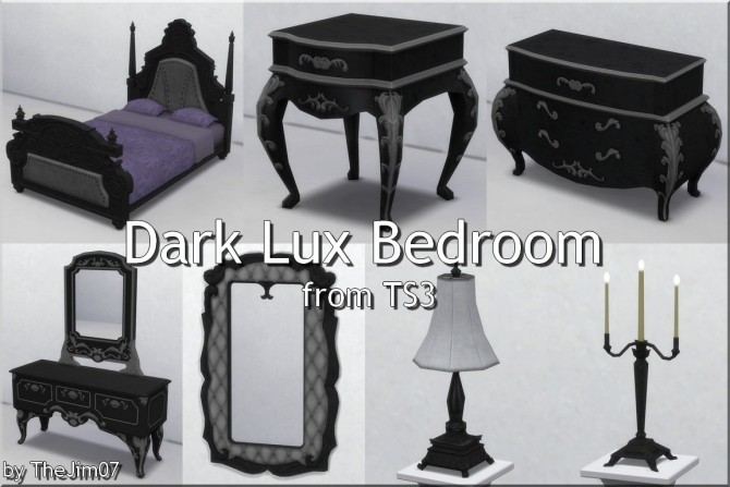 Sims 4 Dark Lux Bedroom by TheJim07 at Mod The Sims