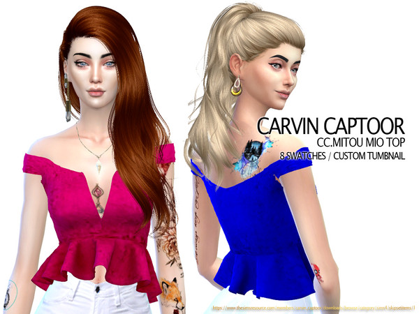 Sims 4 Mitou Mio top by carvin captoor at TSR