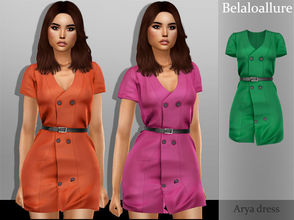 Sims 4 Belaloallure Arya dress by belal1997 at TSR