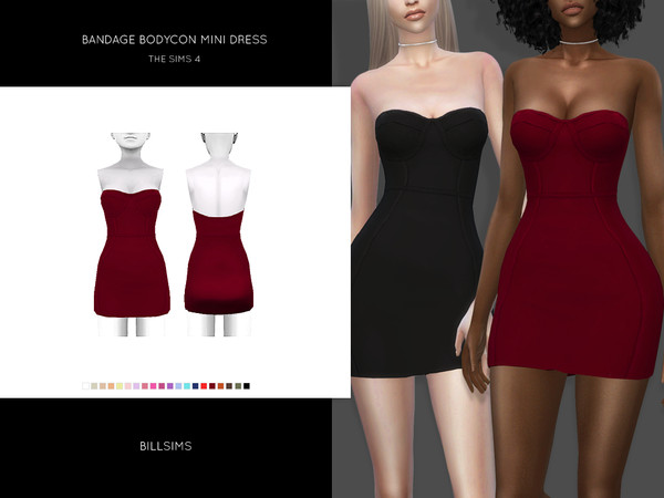 Sims 4 Bandage Bodycon Mini Dress by Bill Sims at TSR