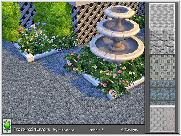 Sims 4 Textured Pavers by marcorse at TSR
