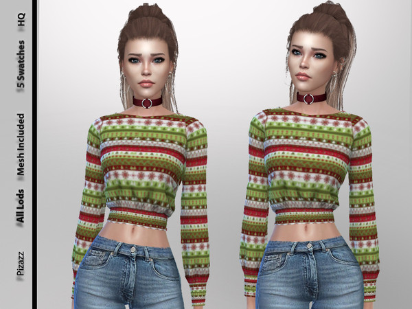 Sims 4 Christmas Sweater Set 01 by pizazz at TSR
