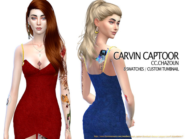 Sims 4 ChaZoun dress by carvin captoor at TSR