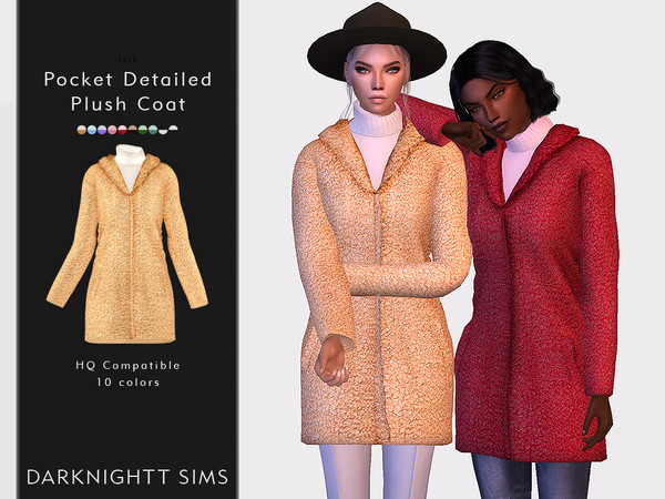 Sims 4 Pocket Detailed Plush Coat by DarkNighTt at TSR