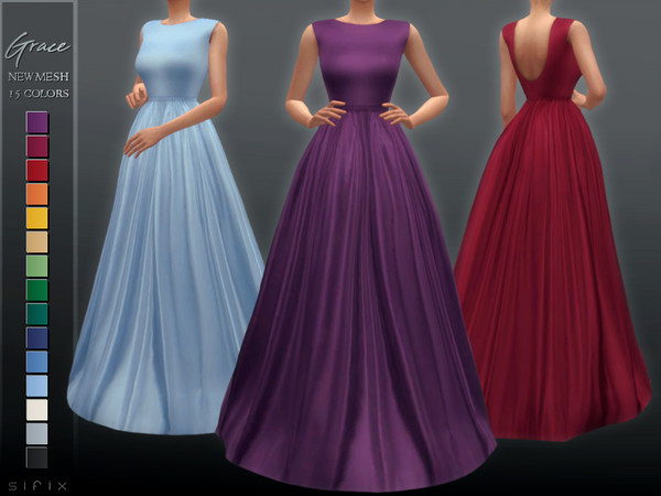 Sims 4 Grace Gown by Sifix at TSR