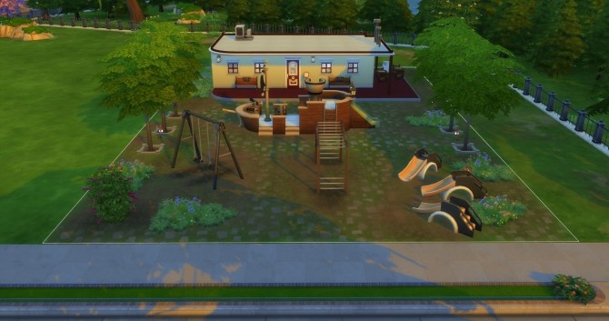Sims 4 Cafe in Birch Park No CC by CatMuto at Mod The Sims