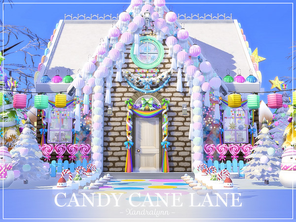 Sims 4 Candy Cane Lane store by Xandralynn at TSR