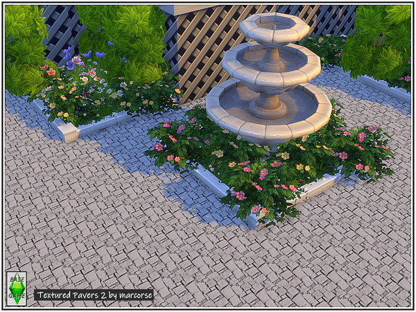 Sims 4 Textured Pavers by marcorse at TSR