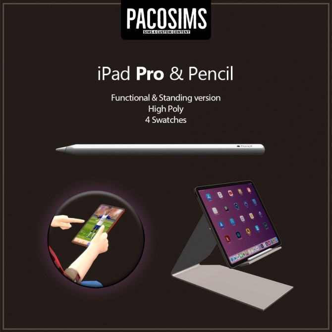 Sims 4 iPad Pro & Pencil (P) at Paco Sims