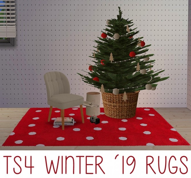 Sims 4 Winter y Christmas y recolors of the S4S rug at Riekus13