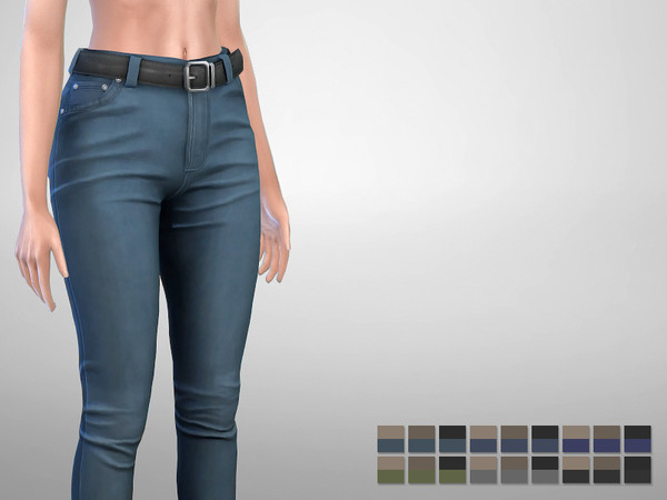 Sims 4 Belted High Rise Jeans by Darte77 at TSR