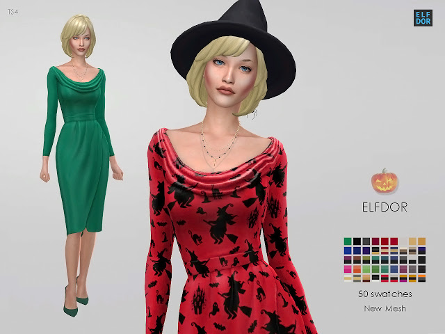 Sims 4 Dress Vanda at Elfdor Sims