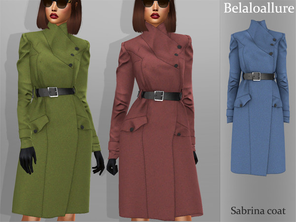 Sims 4 Belaloallure Sabrina coat by belal1997 at TSR