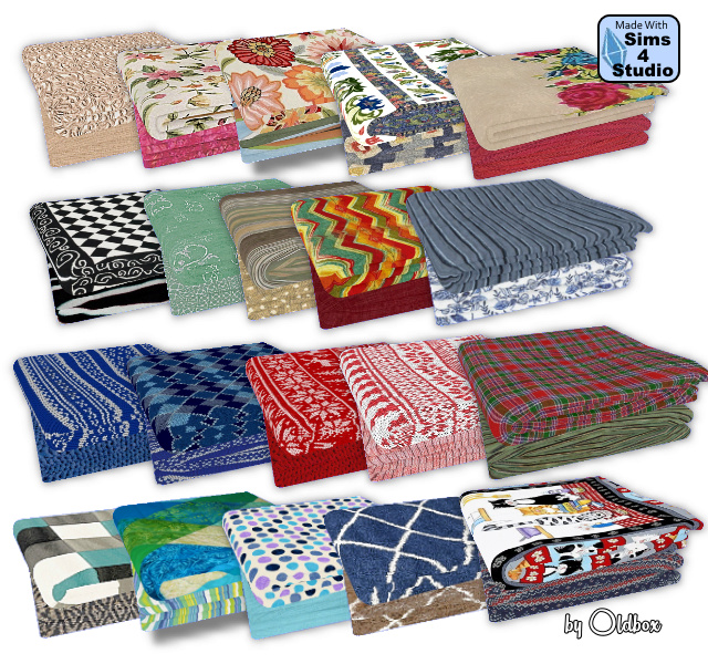 Sims 4 Folded Blankets by Oldbox at All 4 Sims