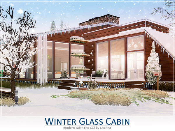 Sims 4 Winter Glass Cabin by Lhonna at TSR