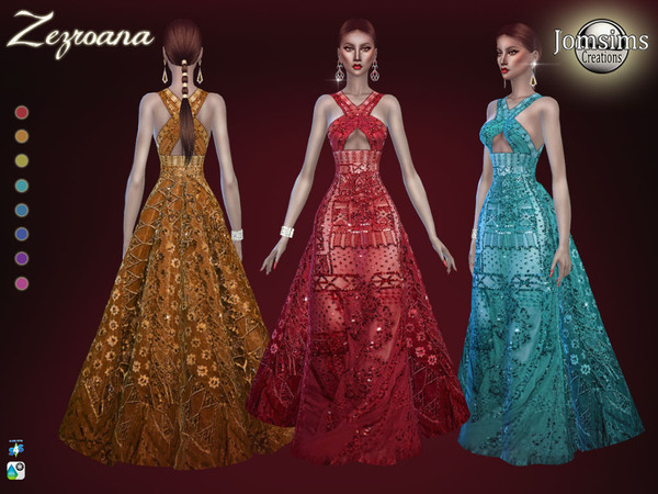 Sims 4 Zezroana dress by jomsims at TSR