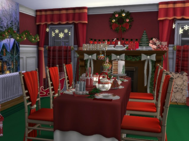 Sims 4 X mas Diningroom by Oldbox at All 4 Sims