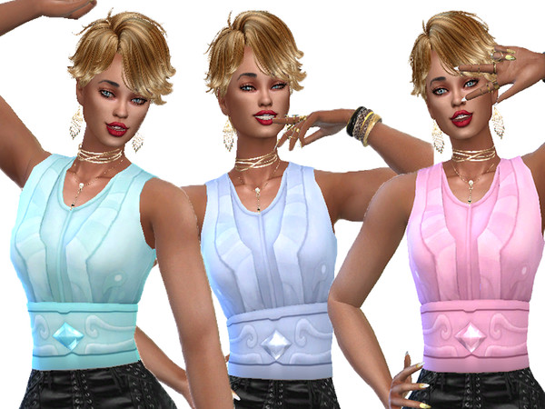 Sims 4 T55 Silk blouse by TrudieOpp at TSR