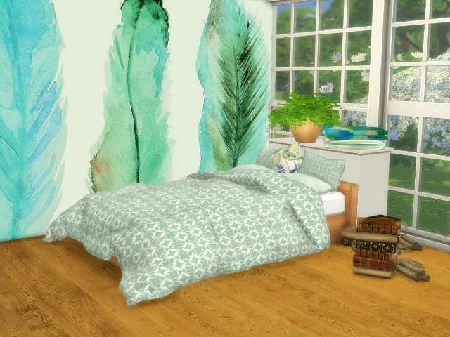 Sims 4 Bed, Bedding & Pillows by Oldbox at All 4 Sims