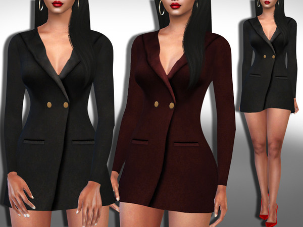 Sims 4 Lady Suit Dress by Saliwa at TSR