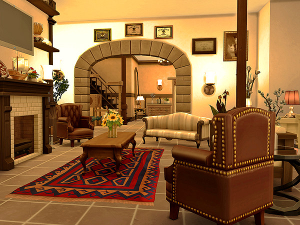 Sims 4 Mediterranean Villa No CC by Sarina Sims at TSR