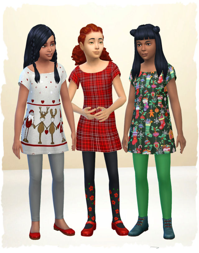 Sims 4 Christmas dress for girls by Chalipo at All 4 Sims