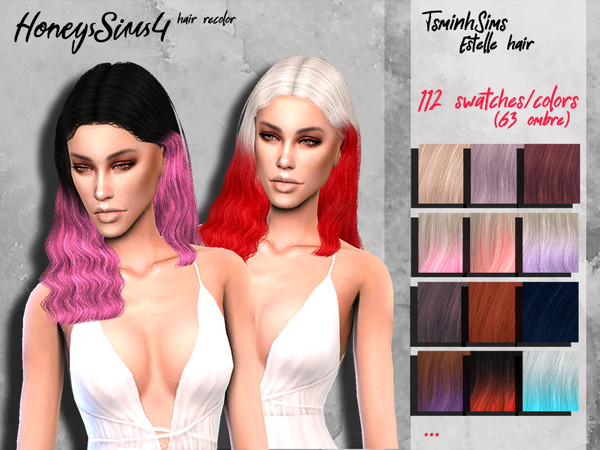 Sims 4 Female hair recolor TsminhSims Estelle by HoneysSims4 at TSR
