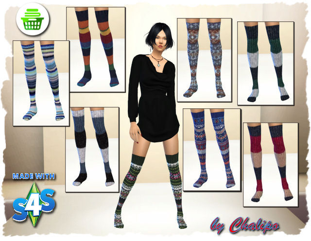 Sims 4 Overknee socks by Chalipo at All 4 Sims