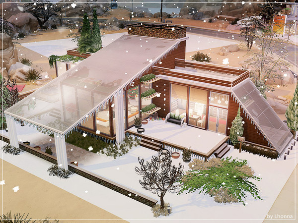 Sims 4 Winter Glass Cabin by Lhonna at TSR