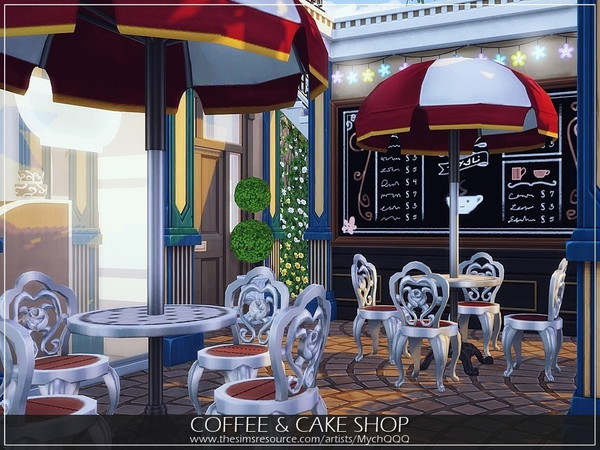 Sims 4 Coffee & Cake Shop by MychQQQ at TSR
