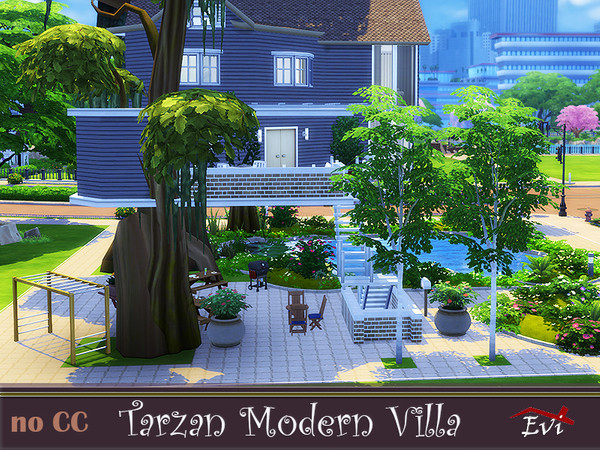 Sims 4 Tarzan Modern Villa by evi at TSR