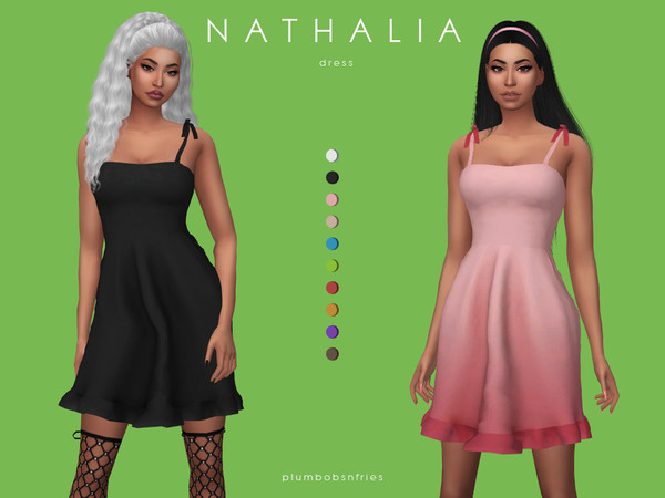 Sims 4 NATHALIA dress by Plumbobs n Fries at TSR