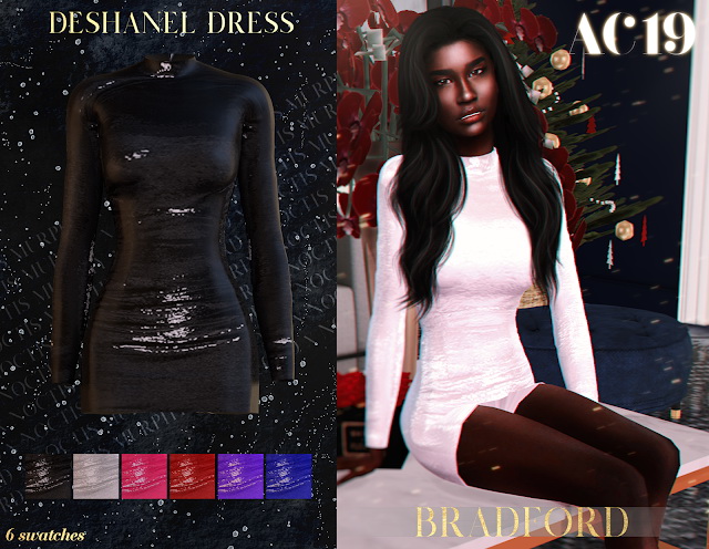 Sims 4 Deshanel Dress AC 2019   Day 17 by Silence Bradford at MURPHY