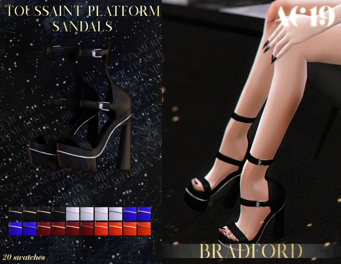Sims 4 Toussaint Platform Sandals AC 2019   Day 23 by Silence Bradford at MURPHY