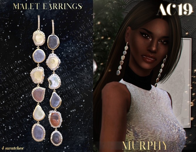 Sims 4 Malet Earrings AC 2019   Day 24 by Silence Bradford at MURPHY