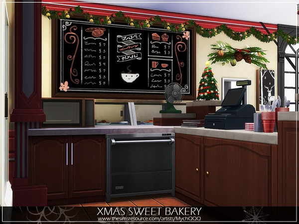 Sims 4 Xmas Sweet Bakery by MychQQQ at TSR