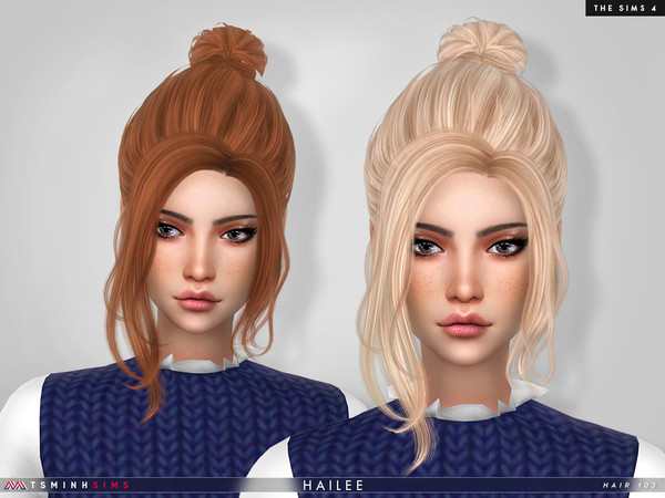 Sims 4 Hailee Hair 103 by TsminhSims at TSR