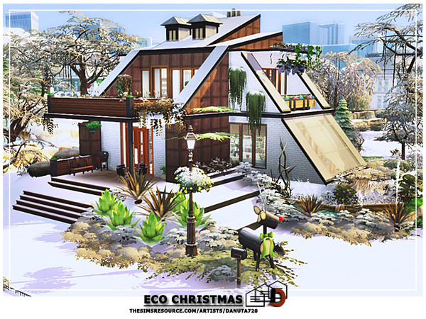 Sims 4 Eco Christmas house by Danuta720 at TSR